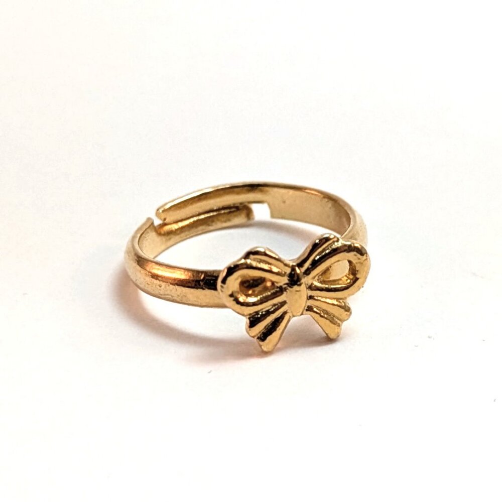 Vintage 90s Butterfly Ring Adjustable Gold Metal Cute Kawaii Preppy Fairycore